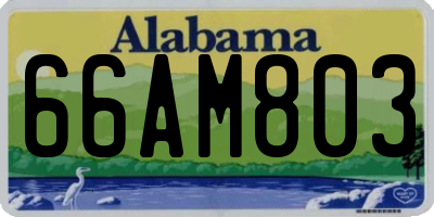 AL license plate 66AM803