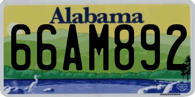 AL license plate 66AM892