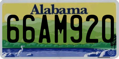 AL license plate 66AM920