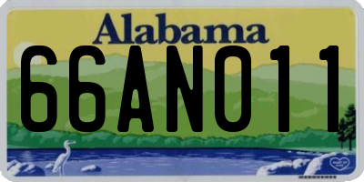 AL license plate 66AN011