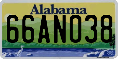 AL license plate 66AN038