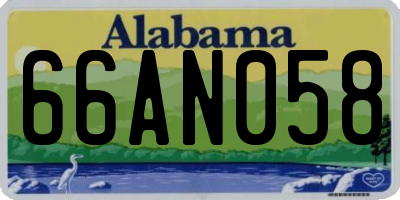 AL license plate 66AN058