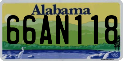 AL license plate 66AN118