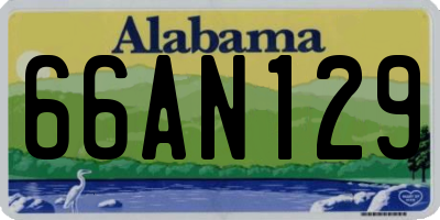 AL license plate 66AN129