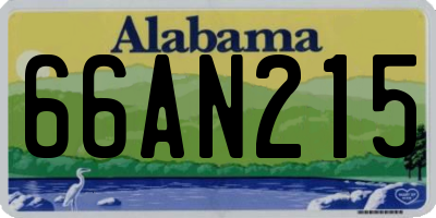AL license plate 66AN215