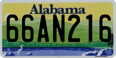 AL license plate 66AN216