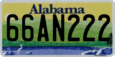 AL license plate 66AN222