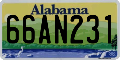 AL license plate 66AN231