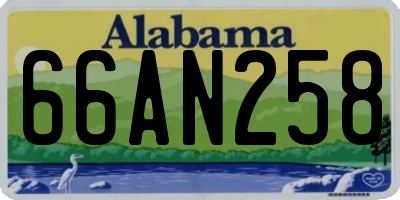 AL license plate 66AN258