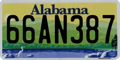 AL license plate 66AN387