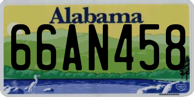 AL license plate 66AN458