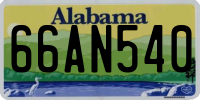 AL license plate 66AN540