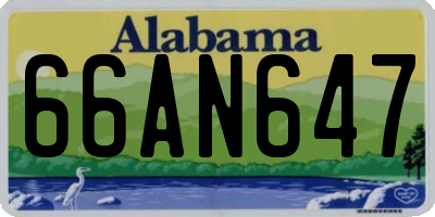 AL license plate 66AN647