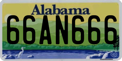 AL license plate 66AN666