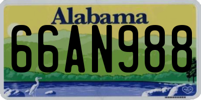 AL license plate 66AN988