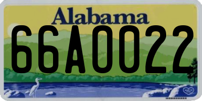 AL license plate 66AO022