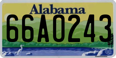 AL license plate 66AO243