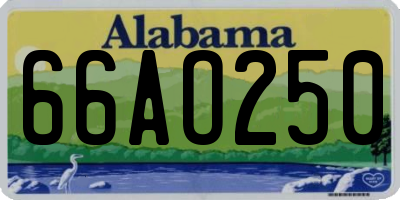 AL license plate 66AO250