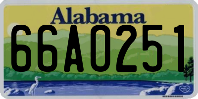 AL license plate 66AO251