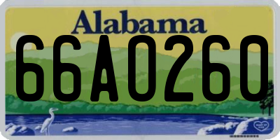AL license plate 66AO260
