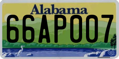 AL license plate 66AP007