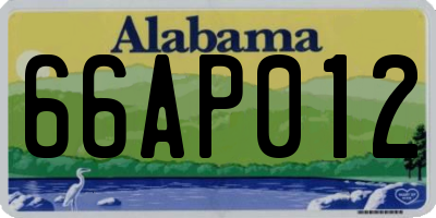 AL license plate 66AP012