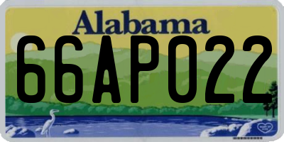 AL license plate 66AP022