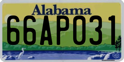 AL license plate 66AP031