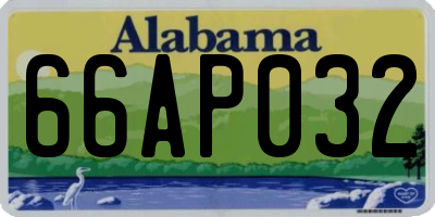 AL license plate 66AP032