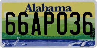 AL license plate 66AP036