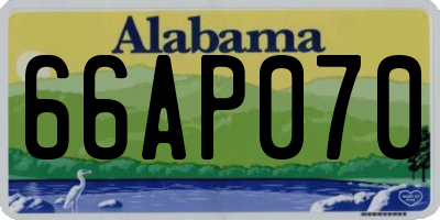 AL license plate 66AP070