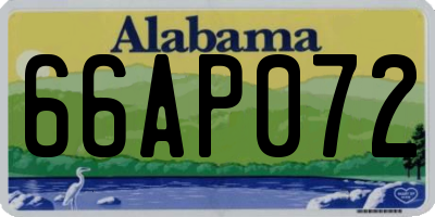 AL license plate 66AP072