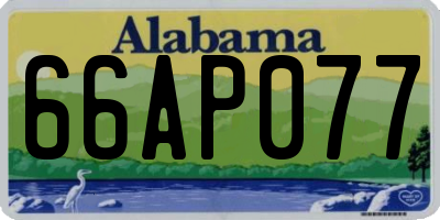 AL license plate 66AP077