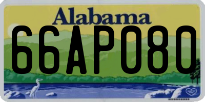 AL license plate 66AP080
