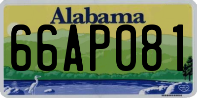 AL license plate 66AP081