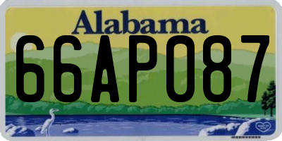 AL license plate 66AP087