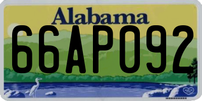 AL license plate 66AP092
