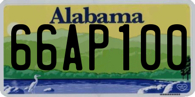 AL license plate 66AP100