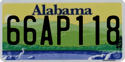AL license plate 66AP118