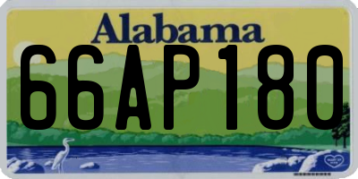 AL license plate 66AP180