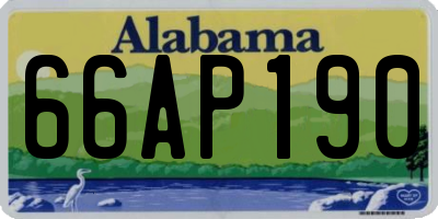 AL license plate 66AP190