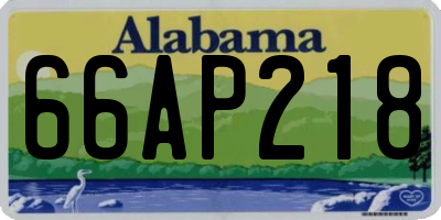 AL license plate 66AP218