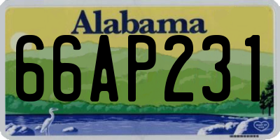 AL license plate 66AP231