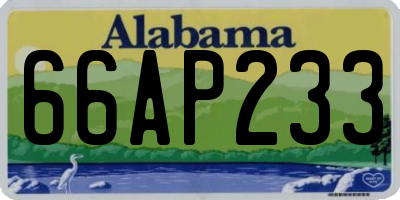 AL license plate 66AP233