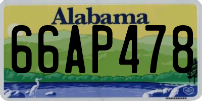 AL license plate 66AP478