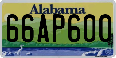 AL license plate 66AP600
