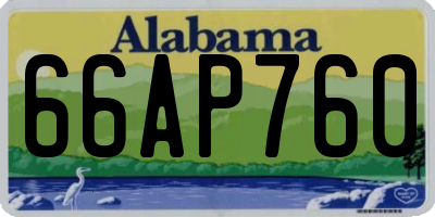 AL license plate 66AP760