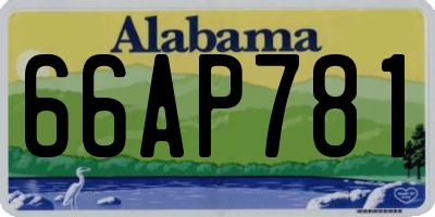 AL license plate 66AP781