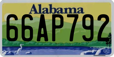 AL license plate 66AP792