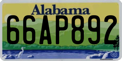 AL license plate 66AP892